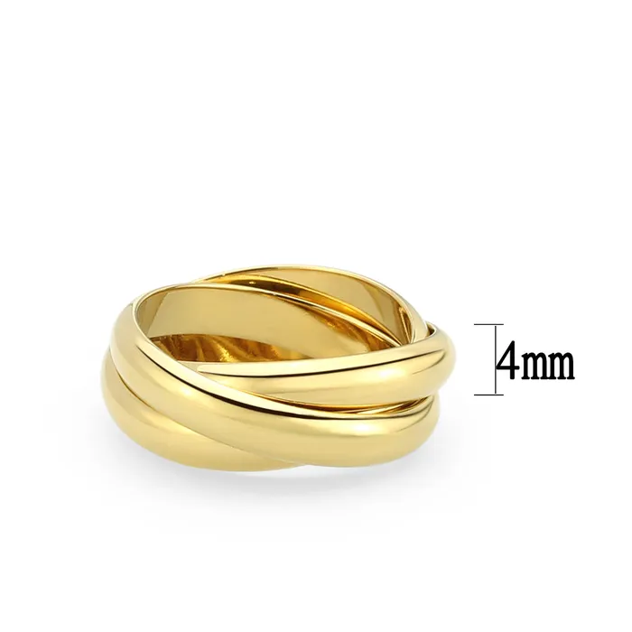 Alamode Rings TK3920G IP GoldIon Plating Stainless Steel Ring with NoStone in No Stone