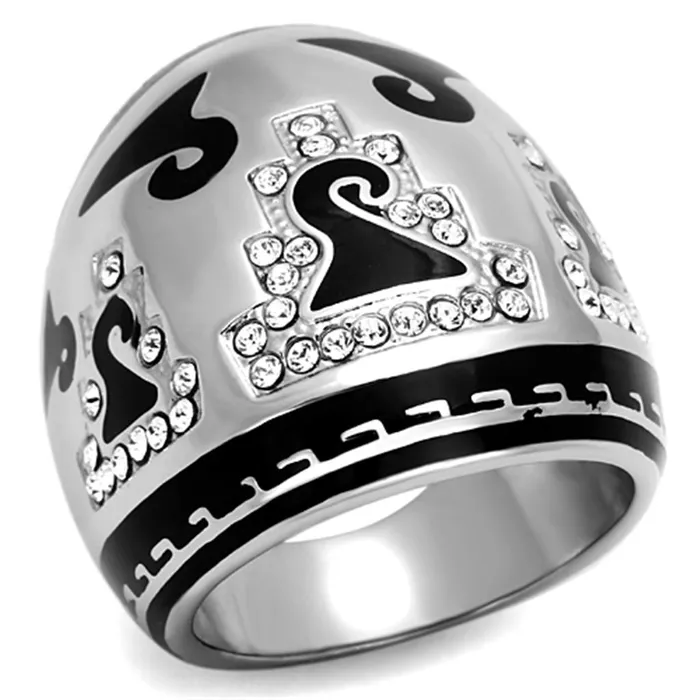 Alamode Rings TK928 High polished no plating Stainless Steel Ring with Top Grade Crystal in Clear Alamode Rings TK928 High polished no plating Stainless Steel Ring with Top Grade Crystal in Clear