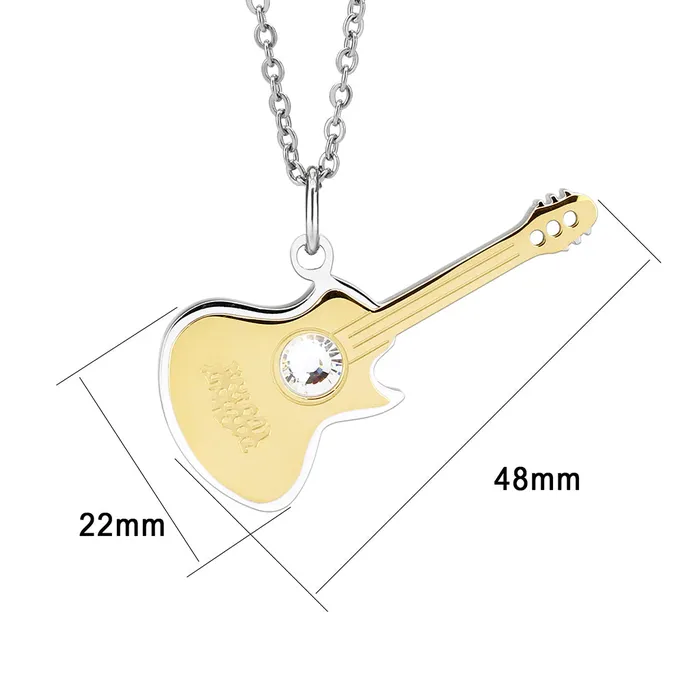 Alamode TK3934 Two Tone IP Gold Ion Plating Stainless Steel Chain Pendant with Top Grade Crystal in Clear Necklaces Alamode TK3934 Two Tone IP Gold Ion Plating Stainless Steel Chain Pendant with Top Grade Crystal in Clear Necklaces