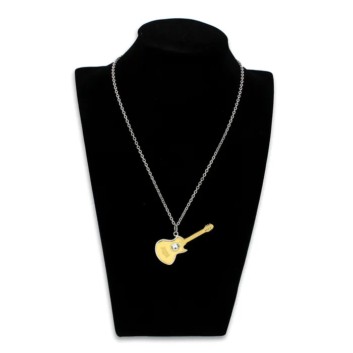 Alamode TK3934 Two Tone IP Gold Ion Plating Stainless Steel Chain Pendant with Top Grade Crystal in Clear Necklaces