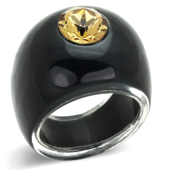 Alamode VL115 Resin Ring with Top Grade Crystal in Light Smoked Rings