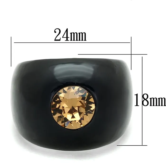 Alamode VL115 Resin Ring with Top Grade Crystal in Light Smoked Rings