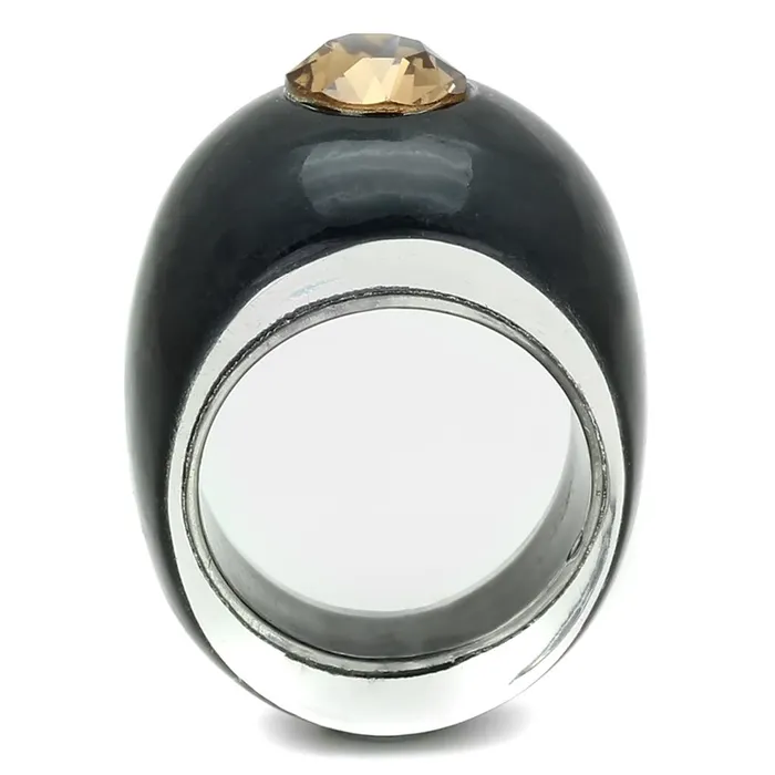 Alamode VL115 Resin Ring with Top Grade Crystal in Light Smoked Rings