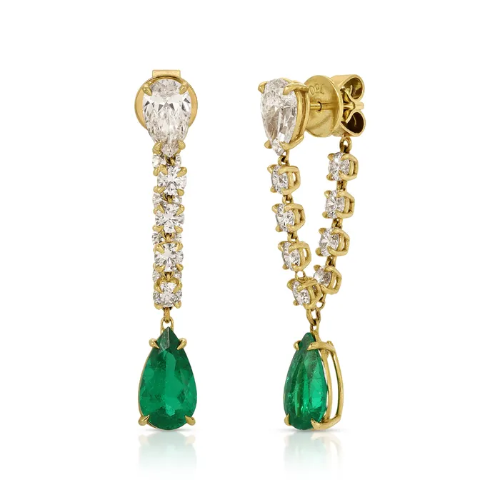 Anita Ko Earrings EMERALD AND DIAMOND OLIVIA EARRINGS