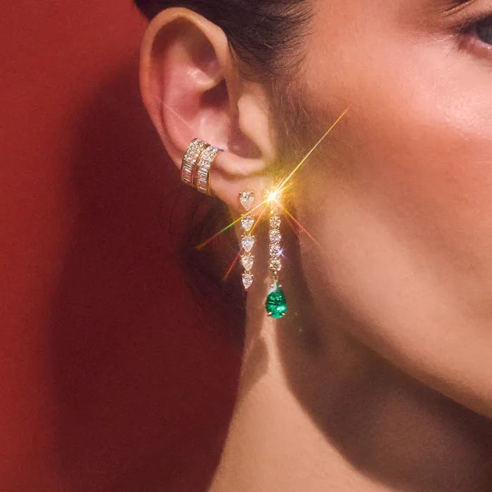 Anita Ko Earrings EMERALD AND DIAMOND OLIVIA EARRINGS