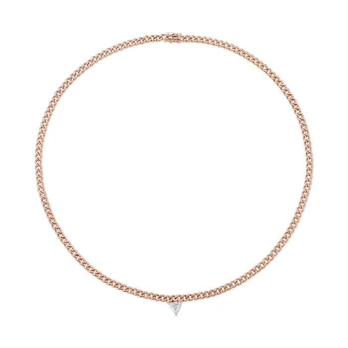 anitako CUBAN LINK NECKLACE WITH TRILLION DIAMOND CENTER Necklaces