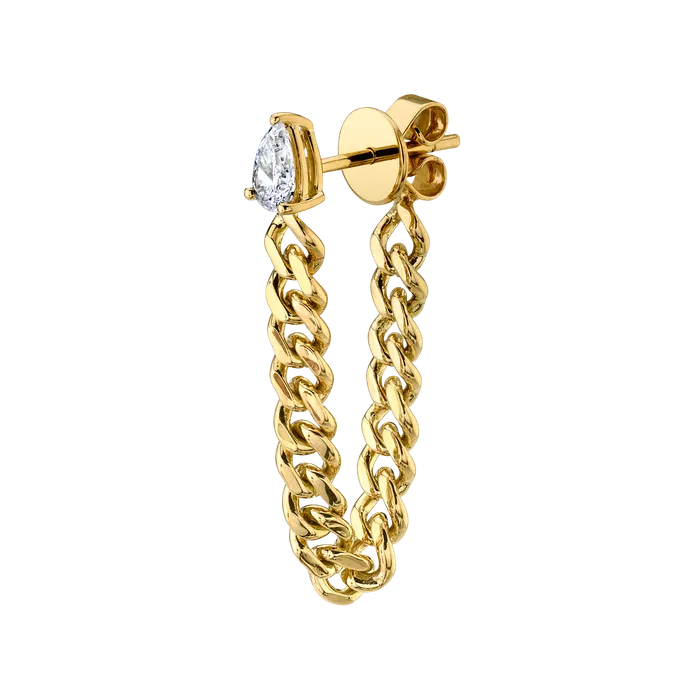 anitako Earrings PEAR DIAMOND CUBAN LINK LOOP EARRING