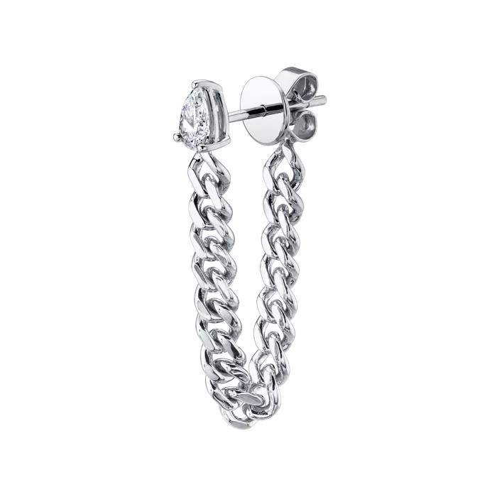 anitako Earrings PEAR DIAMOND CUBAN LINK LOOP EARRING