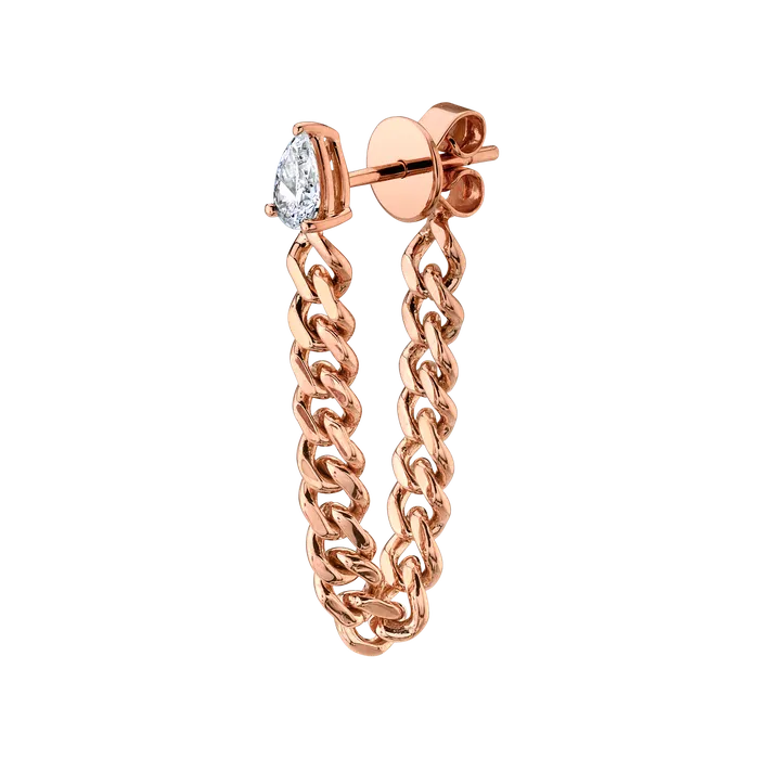 anitako Earrings PEAR DIAMOND CUBAN LINK LOOP EARRING