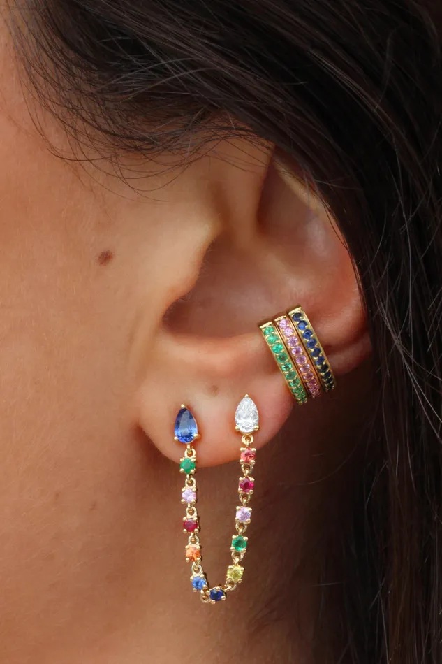 anitako SINGLE ROW PINK SAPPHIRE EAR CUFF Earrings
