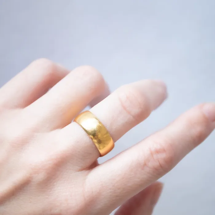 Antique Vintage Jewelry Wide Gold Shire Band Rings