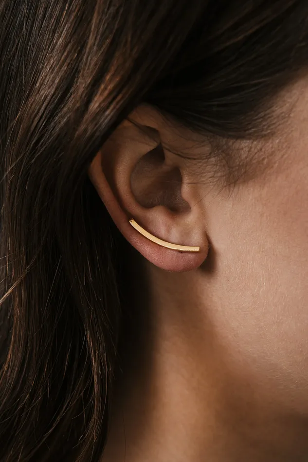 Bar Line Earrings Gold Kty Earrings