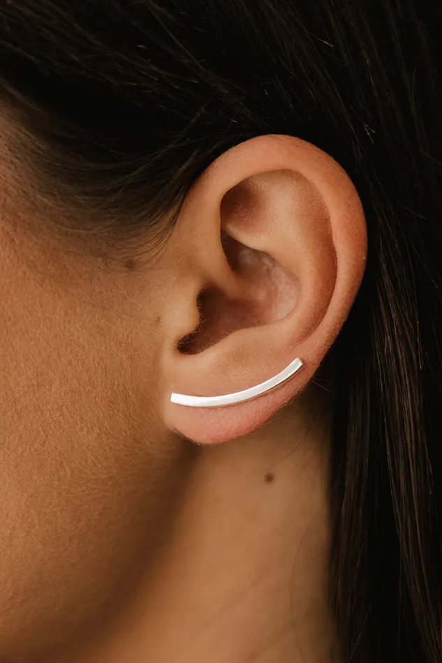 Bar Line Earrings Silver Kty Earrings
