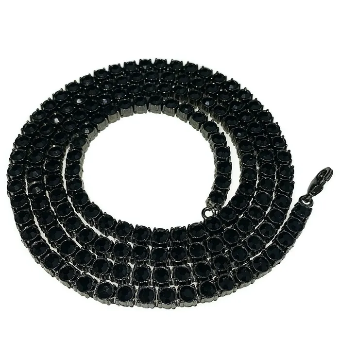 Black One Row Tennis Chain Iced Necklace 32 Inch Bling Cartel Admin Necklaces Black One Row Tennis Chain Iced Necklace 32 Inch Bling Cartel Admin Necklaces