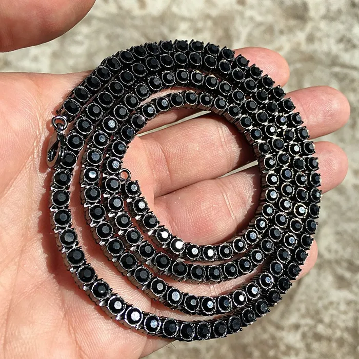 Black One Row Tennis Chain Iced Necklace 32 Inch Bling Cartel Admin Necklaces Black One Row Tennis Chain Iced Necklace 32 Inch Bling Cartel Admin Necklaces