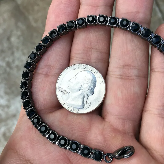 Black One Row Tennis Chain Iced Necklace 32 Inch Bling Cartel Admin Necklaces Black One Row Tennis Chain Iced Necklace 32 Inch Bling Cartel Admin Necklaces