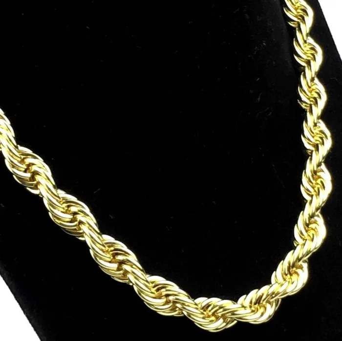 Bling Cartel Admin 14K Gold Finish Rope Chain Necklace 10mm x 20 Necklaces Bling Cartel Admin 14K Gold Finish Rope Chain Necklace 10mm x 20 Necklaces