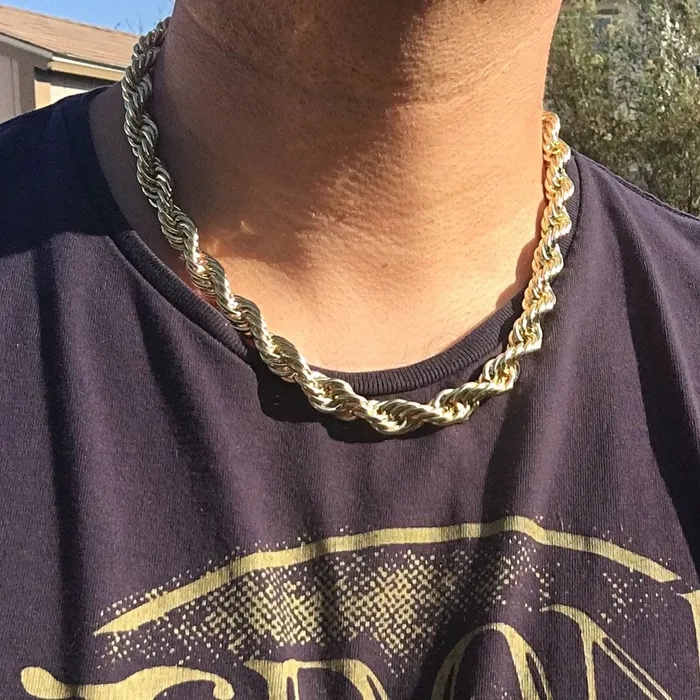 Bling Cartel Admin 14K Gold Finish Rope Chain Necklace 10mm x 20 Necklaces