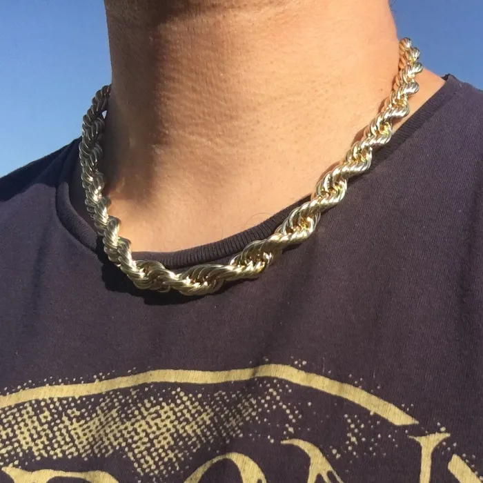 Bling Cartel Admin 14K Gold Finish Rope Chain Necklace 10mm x 20 Necklaces