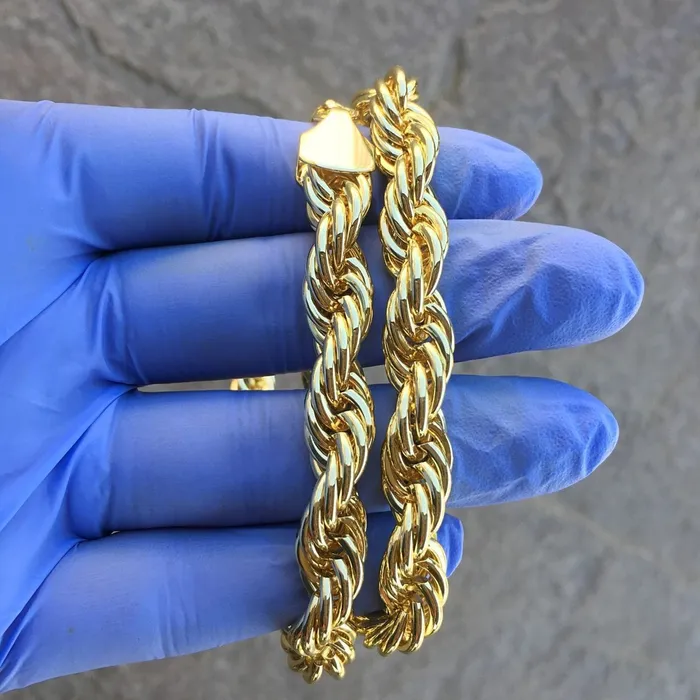 Bling Cartel Admin 14K Gold Finish Rope Chain Necklace 10mm x 20 Necklaces