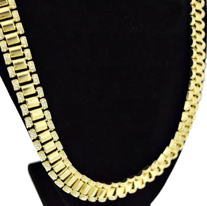 Bling Cartel Admin Necklaces 30 Watch Band Link Gold Finish Chain Necklace Bling Cartel Admin Necklaces 30 Watch Band Link Gold Finish Chain Necklace