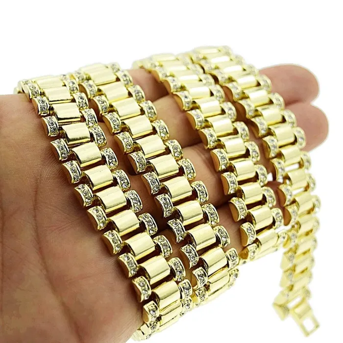 Bling Cartel Admin Necklaces 30 Watch Band Link Gold Finish Chain Necklace