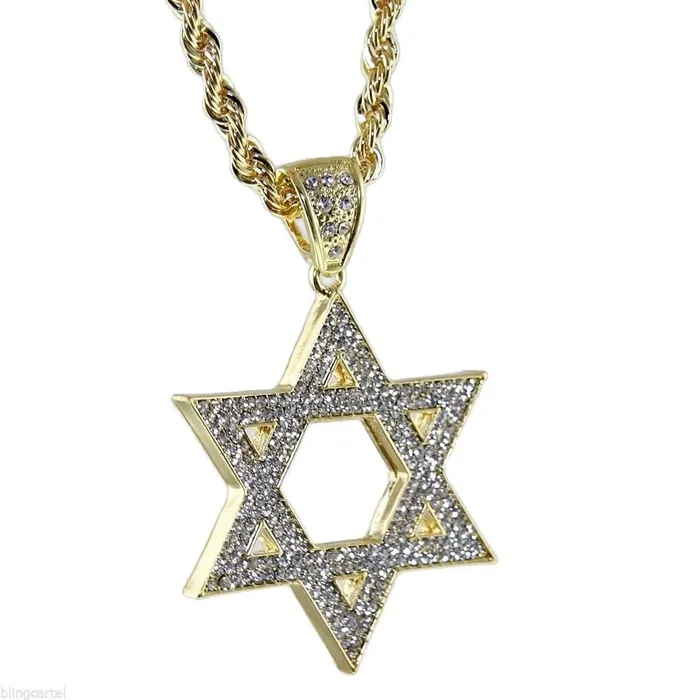 Bling Cartel Admin Necklaces Star Of David Iced Pendant Rope Chain Gold Finish Necklace 30 Bling Cartel Admin Necklaces Star Of David Iced Pendant Rope Chain Gold Finish Necklace 30