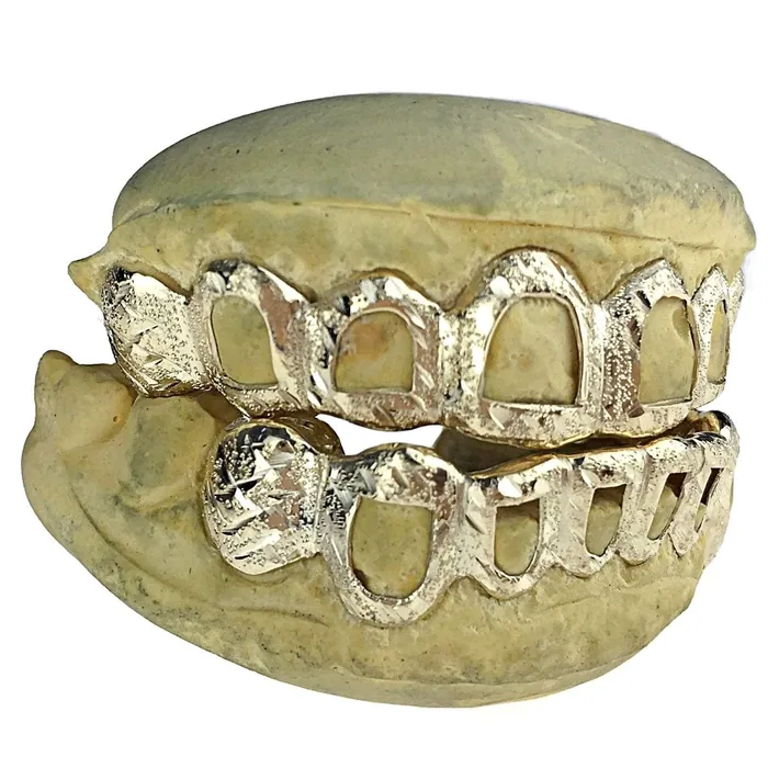Bling Cartel Admin Rings Gold Plated over 925 Silver Diamond CutDust Open Custom Grillz