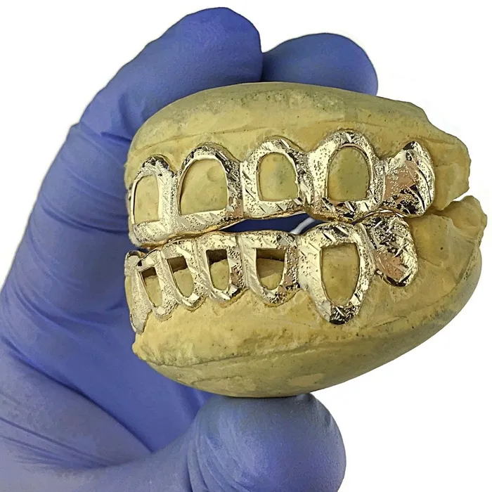 Bling Cartel Admin Rings Gold Plated over 925 Silver Diamond CutDust Open Custom Grillz