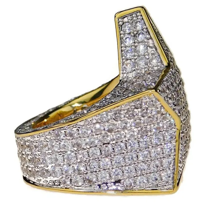 Bling Cartel Admin Rings Star TwoTone CZ Micro Pave Iced Flooded Out Ring