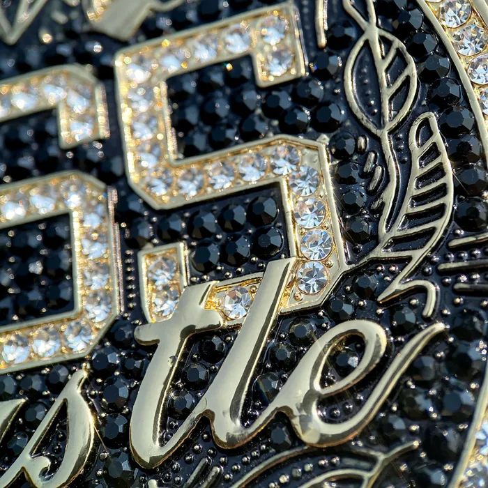 Bling Cartel PreStyled Sets 14K Gold Finish 365 Hustle Jumbo Pendant Iced Medallion Bling Cartel PreStyled Sets 14K Gold Finish 365 Hustle Jumbo Pendant Iced Medallion