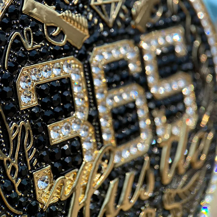 Bling Cartel PreStyled Sets 14K Gold Finish 365 Hustle Jumbo Pendant Iced Medallion Bling Cartel PreStyled Sets 14K Gold Finish 365 Hustle Jumbo Pendant Iced Medallion