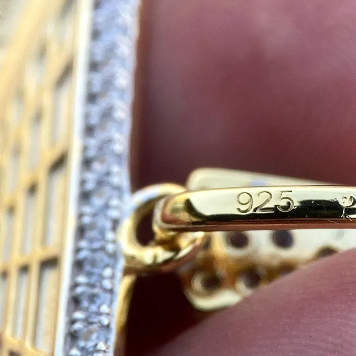 Bling Cartel The Last Supper Rectangular Iced Pendant Gold Finish over 925 Sterling Silver Necklaces Bling Cartel The Last Supper Rectangular Iced Pendant Gold Finish over 925 Sterling Silver Necklaces