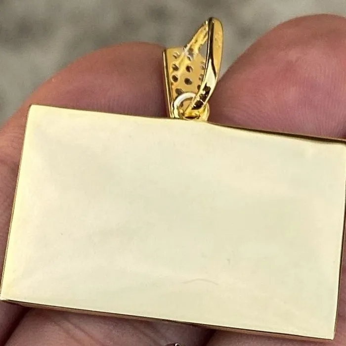 Bling Cartel The Last Supper Rectangular Iced Pendant Gold Finish over 925 Sterling Silver Necklaces Bling Cartel The Last Supper Rectangular Iced Pendant Gold Finish over 925 Sterling Silver Necklaces