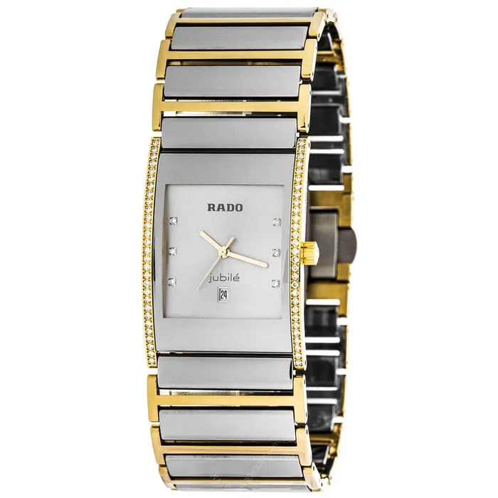 Bracelets Rado Rado Mens Diamond Watch Integral Jubile Silver Tone Yellow Gold Bracelet R20793702 Bracelets Rado Rado Mens Diamond Watch Integral Jubile Silver Tone Yellow Gold Bracelet R20793702