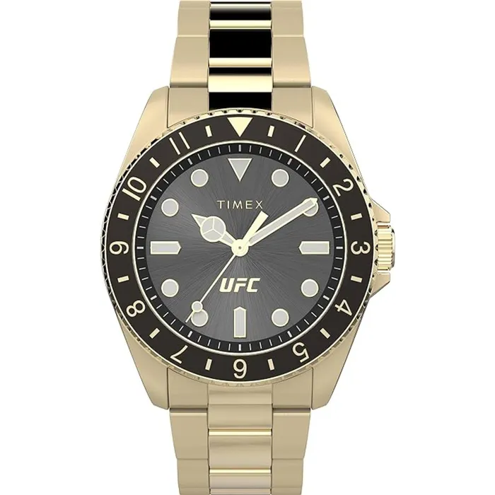 Bracelets Timex Timex Mens Watch UFC Debut Quartz Black Dial Yellow Gold Bracelet TW2V96100GP Bracelets Timex Timex Mens Watch UFC Debut Quartz Black Dial Yellow Gold Bracelet TW2V96100GP
