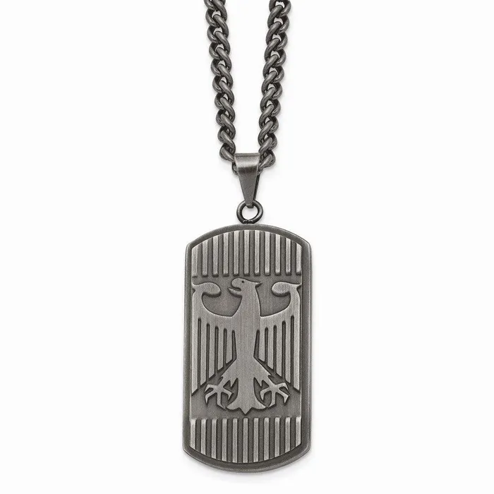 Chisel Necklaces Stainless Steel Antiqued Brushed Eagle Necklace