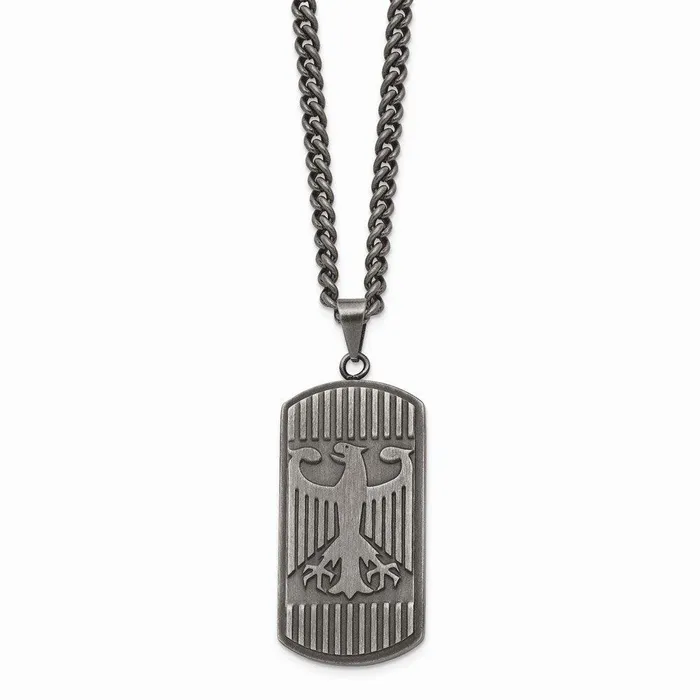 Chisel Necklaces Stainless Steel Antiqued Brushed Eagle Necklace Chisel Necklaces Stainless Steel Antiqued Brushed Eagle Necklace