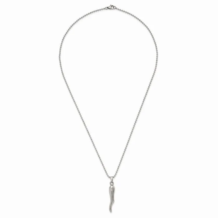 Chisel Necklaces Stainless Steel Italian Horn Necklace Chisel Necklaces Stainless Steel Italian Horn Necklace