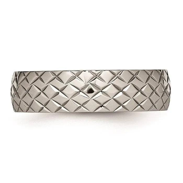 Chisel Rings Stainless Steel Polished Textured Ring Chisel Rings Stainless Steel Polished Textured Ring