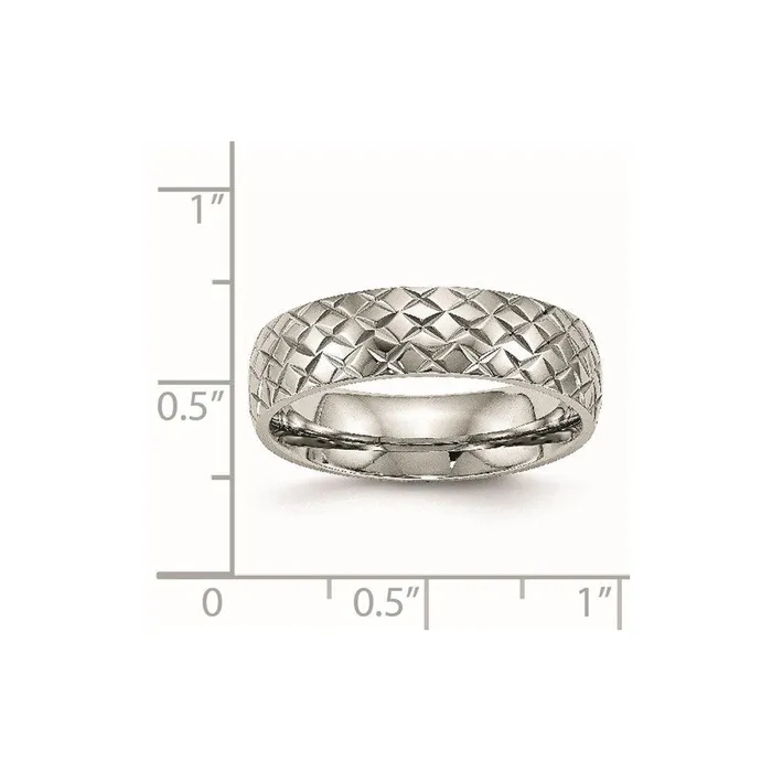 Chisel Rings Stainless Steel Polished Textured Ring Chisel Rings Stainless Steel Polished Textured Ring
