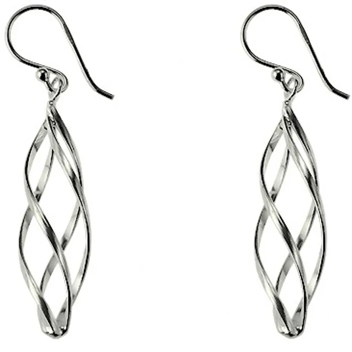 Classic Earrings Classic Womens Earrings Sterling Silver Long Twisted French Wire Closure A1914 Classic Earrings Classic Womens Earrings Sterling Silver Long Twisted French Wire Closure A1914