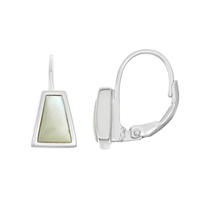Classic Earrings Sterling Silver White Small MOP Earrings