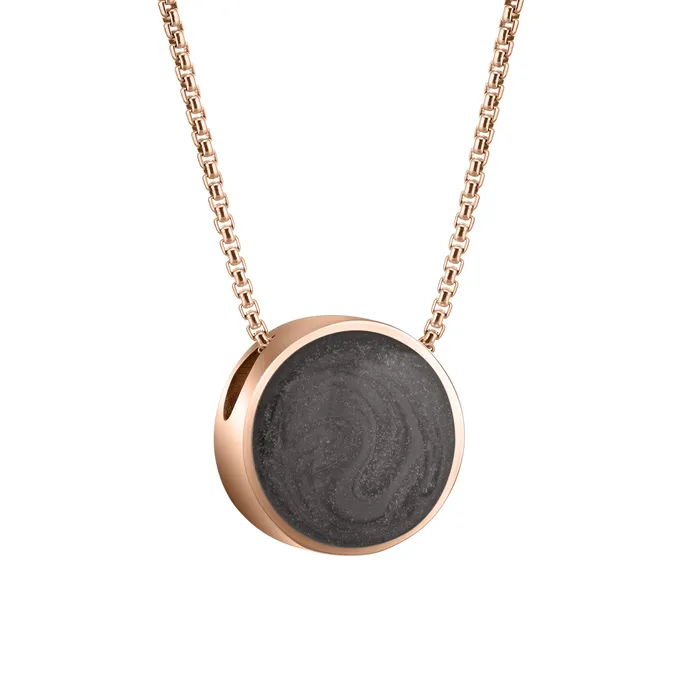 closebymejewelry Necklaces 12mm Sliding Solitaire Cremation Necklace in 14K Rose Gold