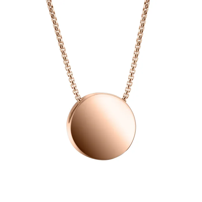 closebymejewelry Necklaces 12mm Sliding Solitaire Cremation Necklace in 14K Rose Gold