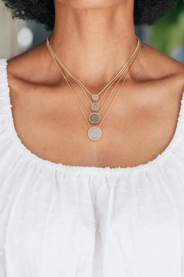 closebymejewelry Necklaces 12mm Sliding Solitaire Cremation Necklace in 14K Rose Gold