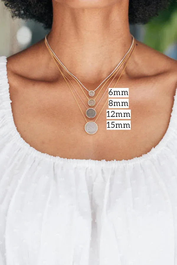 closebymejewelry Necklaces 12mm Sliding Solitaire Cremation Necklace in 14K Rose Gold