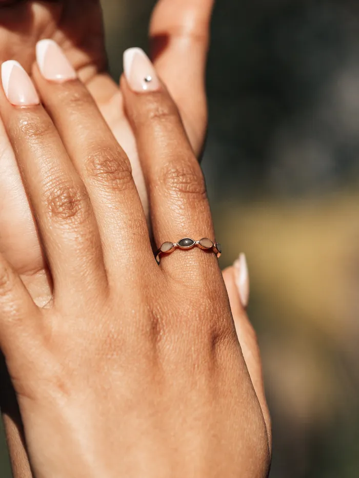 closebymejewelry Rings Four Setting Cremation Ring in Sterling Silver