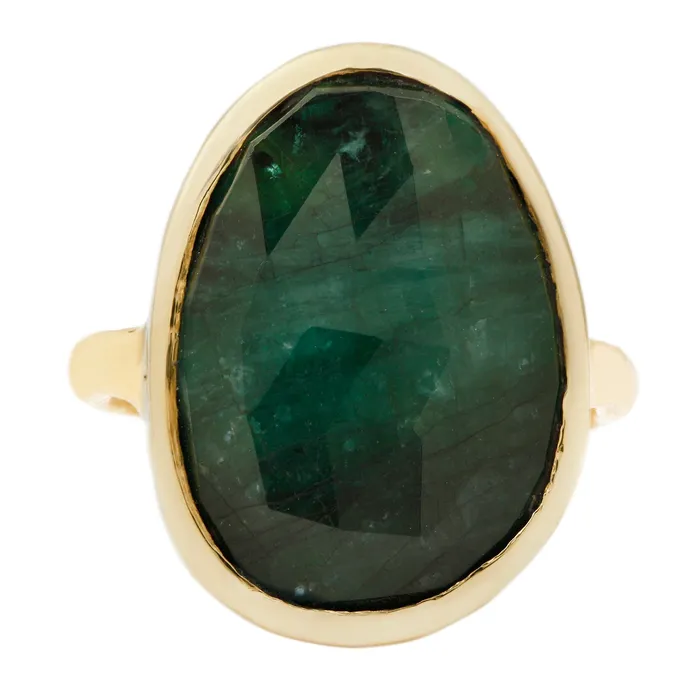 Crown Emerald Slice Ring Lauren Wolf Jewelry Rings