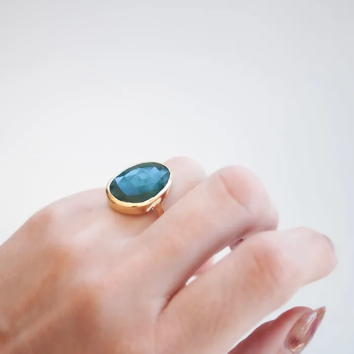 Crown Emerald Slice Ring Lauren Wolf Jewelry Rings